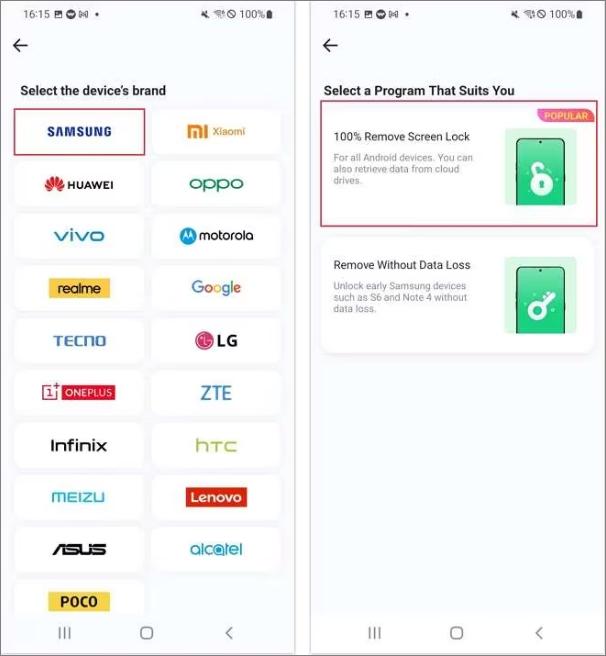 select your device brand